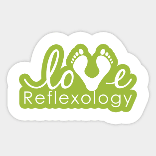 Love Reflexology - BACK of shirt placement (light green outline) Sticker